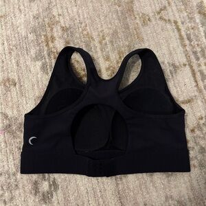 Zyia Black Ribbed Adjustable Sports Bra Large
